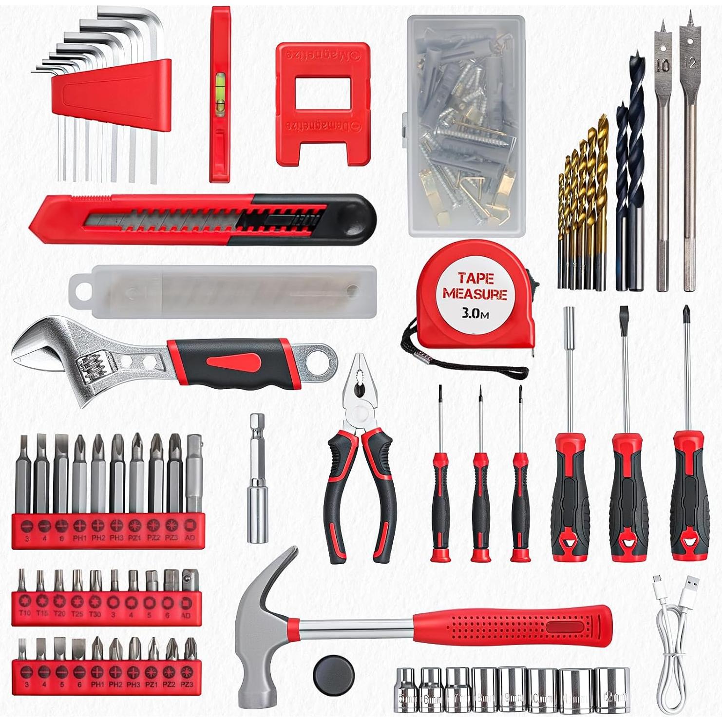 Kit de Herramientas 132 Piezas con Taladro Inalámbrico 8V - Prekull