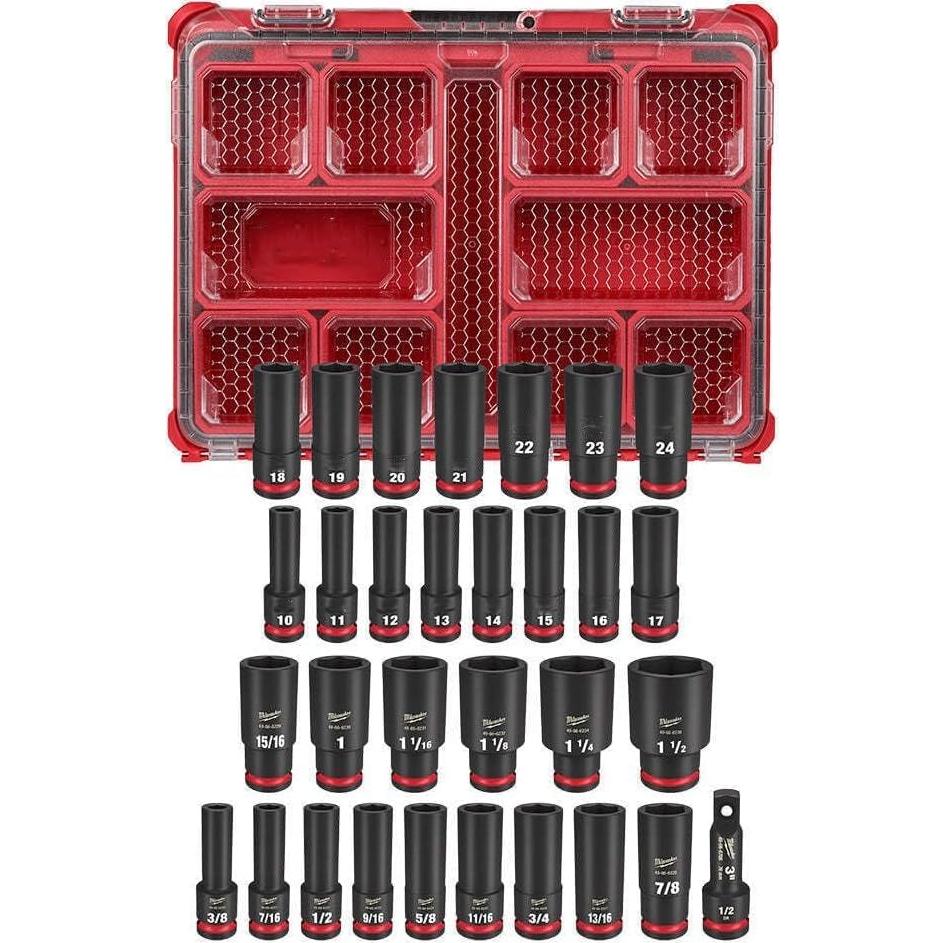 Juego de Enchufes de Impacto Milwaukee 31 Piezas 1/2"