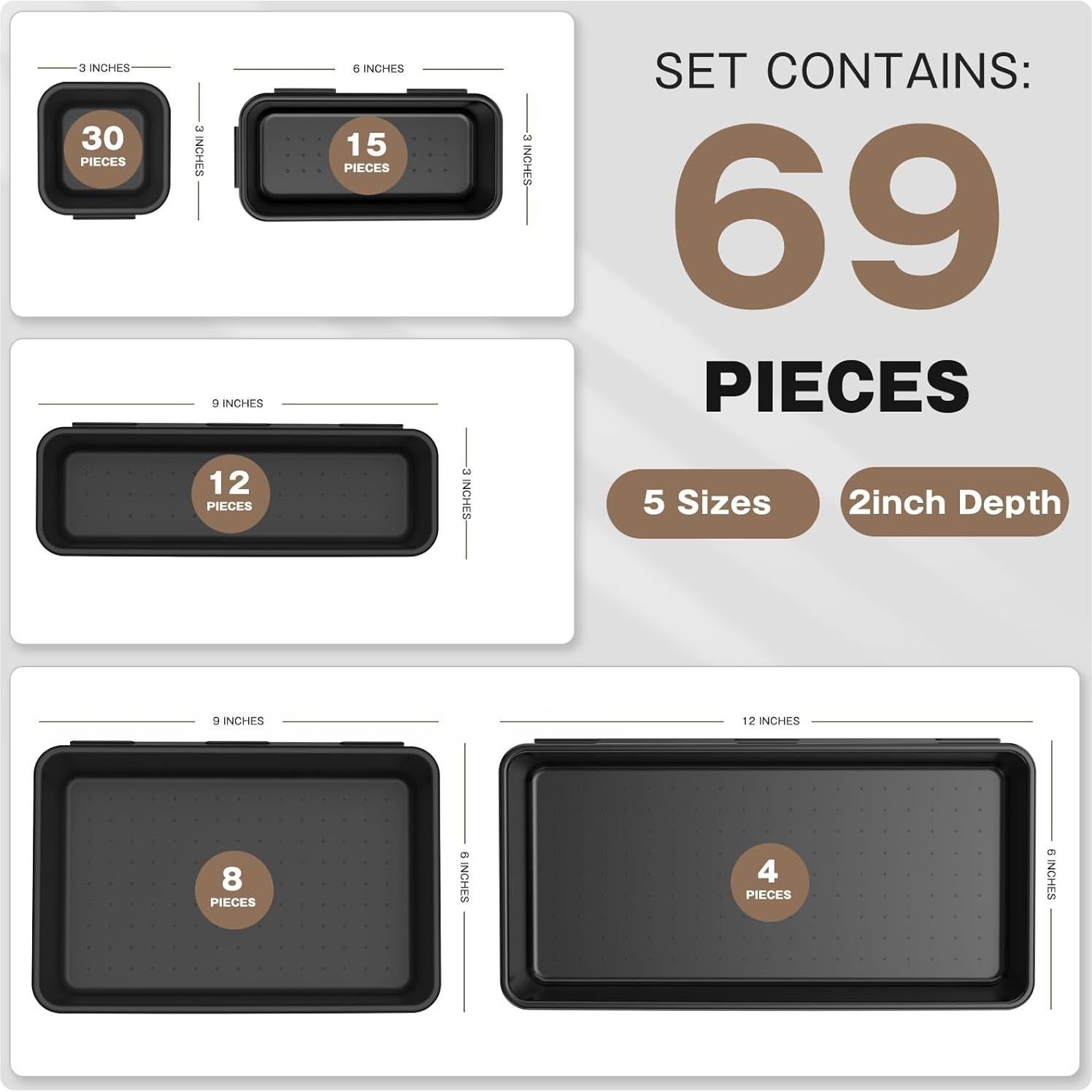 Organizador de Herramientas A-LuGei 69 Piezas 5 Tamaños