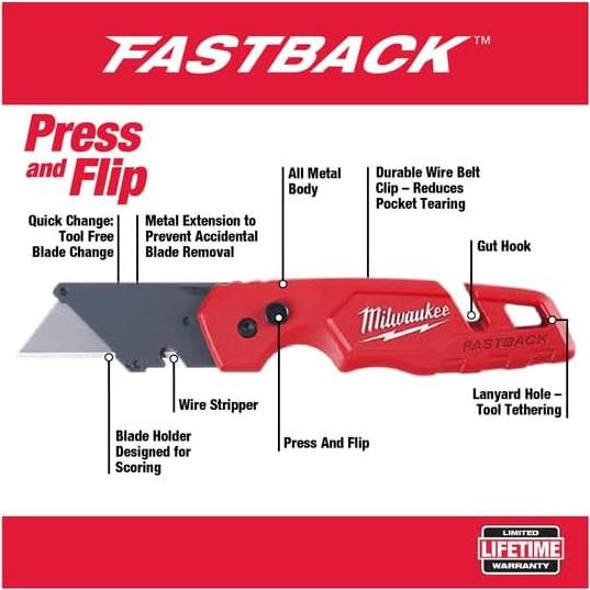 Cuchillo Utility Milwaukee 48-22-1901 Plegable con Clip