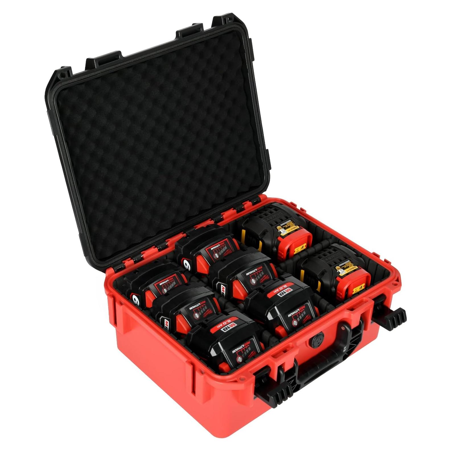 Estuche Duro HOSOCASE para Baterías Milwaukee M18/M12 9 Divisores
