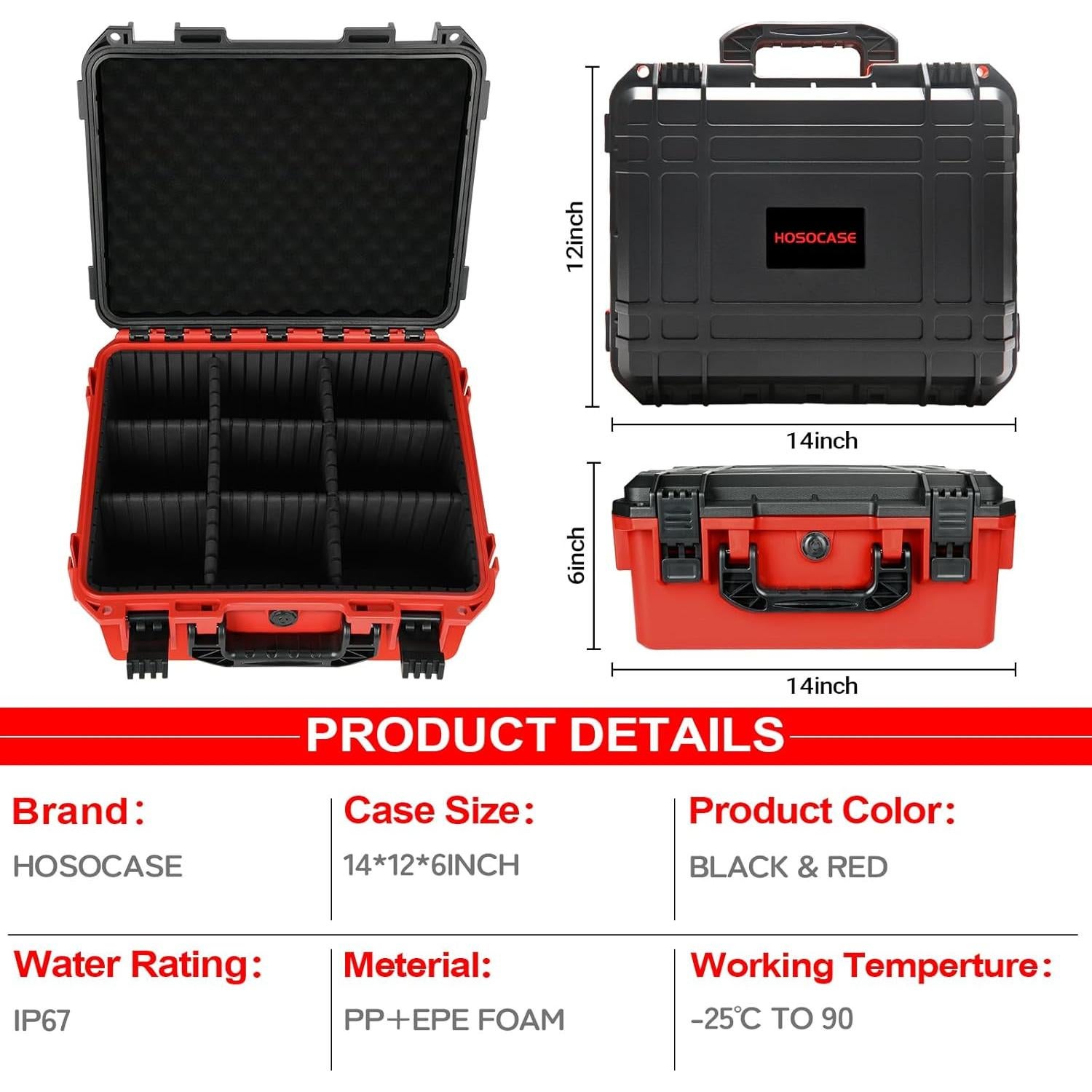 Estuche Duro HOSOCASE para Baterías Milwaukee M18/M12 9 Divisores