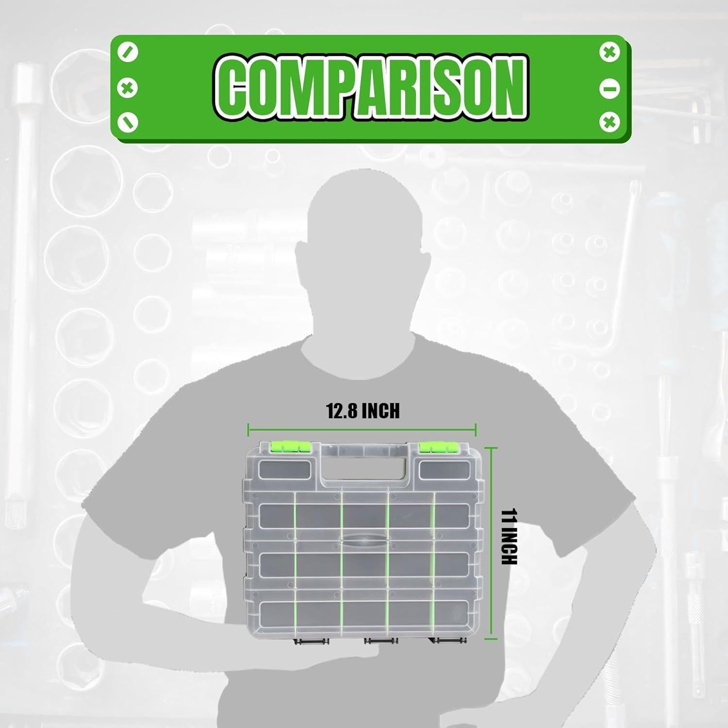 Caja de herramientas Jack Boss 34 compartimentos verde