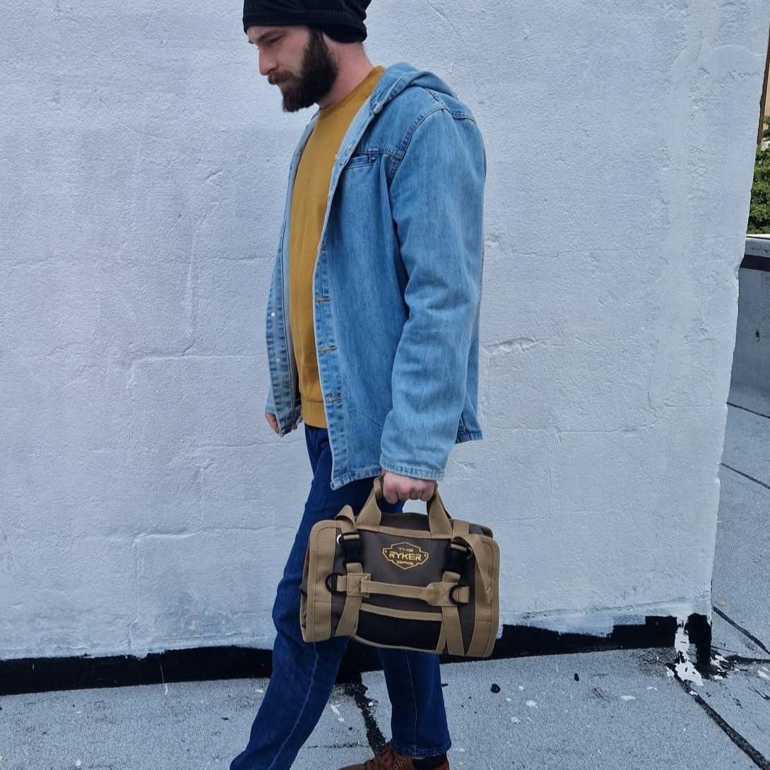 Bolsa de Herramientas Ryker Roll Up Caqui 6 Compartimentos