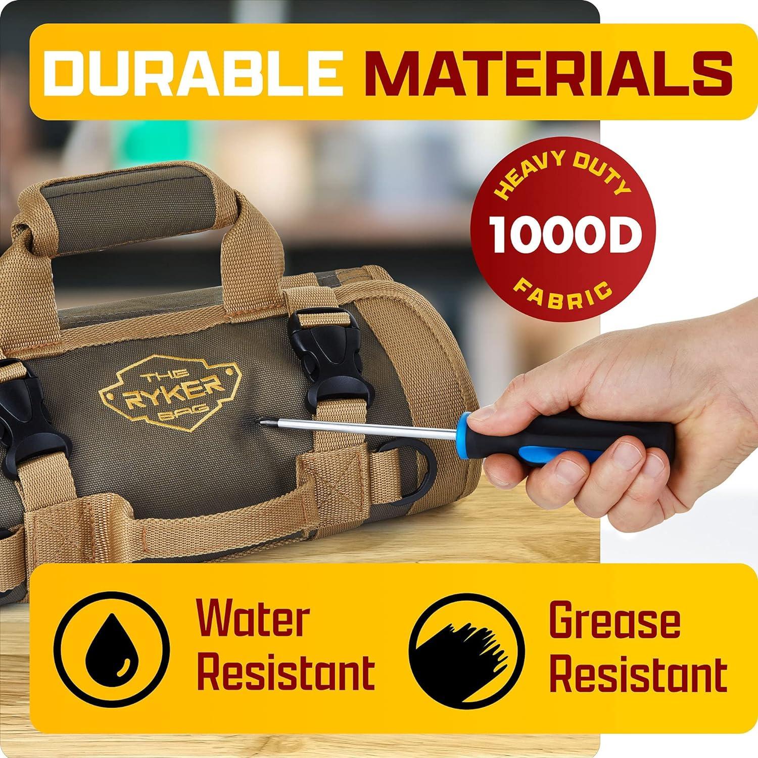 Bolsa de Herramientas Ryker Roll Up Caqui 6 Compartimentos