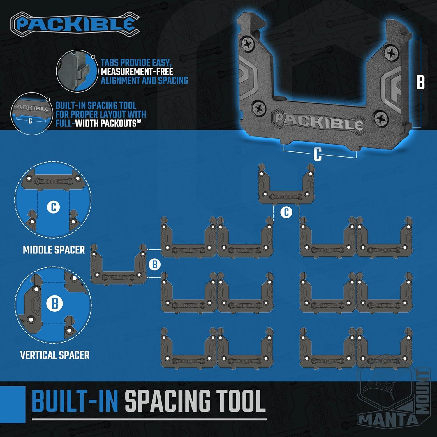 PACKIBLETool Manta Mounts - Mounting Cleats Compatible with Milwaukee Packout Locking packout Accessories