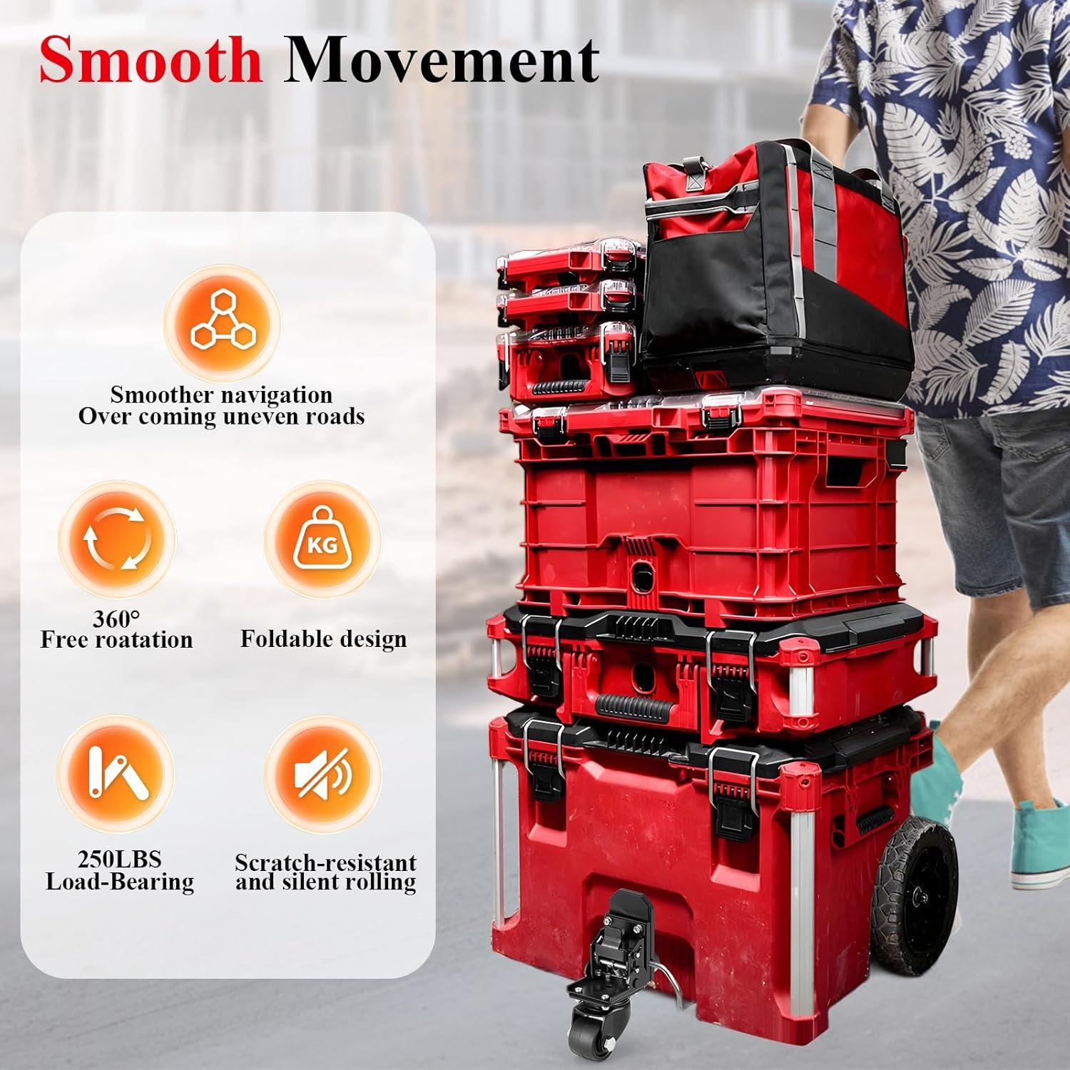 Ruedas Caster Milwaukee Packout 360° Acero Duradero