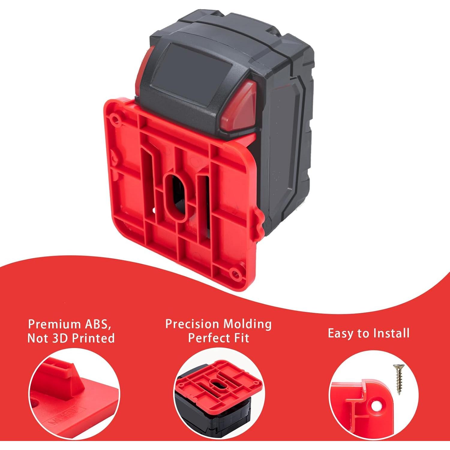 Paquete de 10 Soportes de Batería WeToolGoo M18 18V Rojo