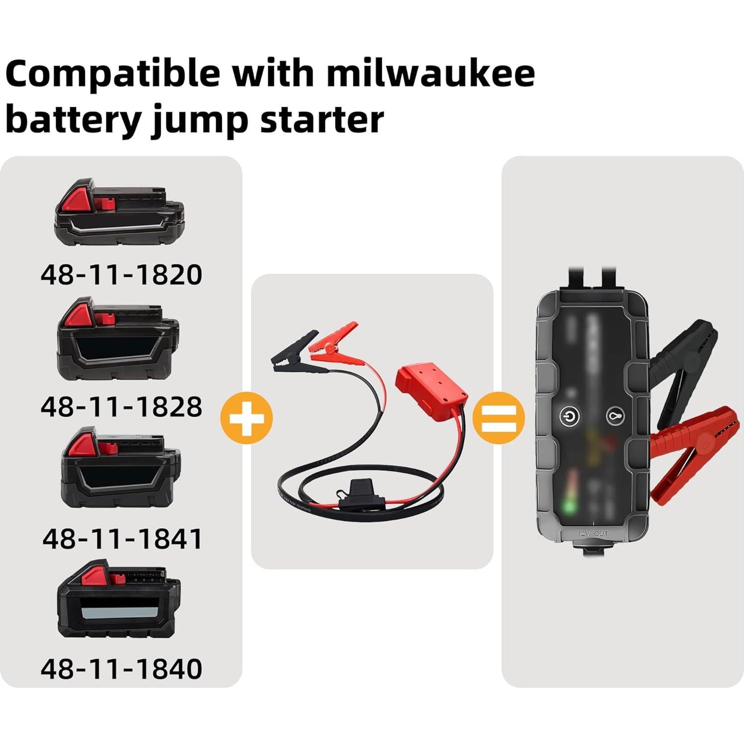 Cables de Arranque AUPTON M18 2m con Fusibles Seguros
