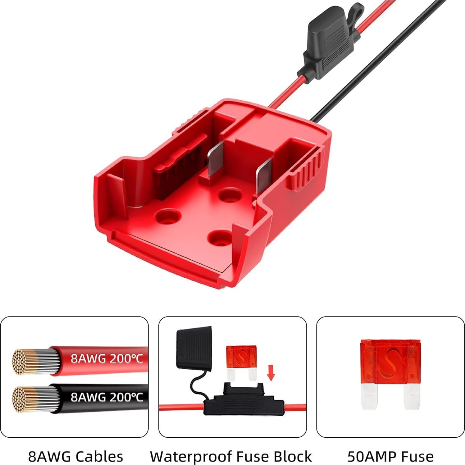 Cables de Arranque AUPTON M18 2m con Fusibles Seguros
