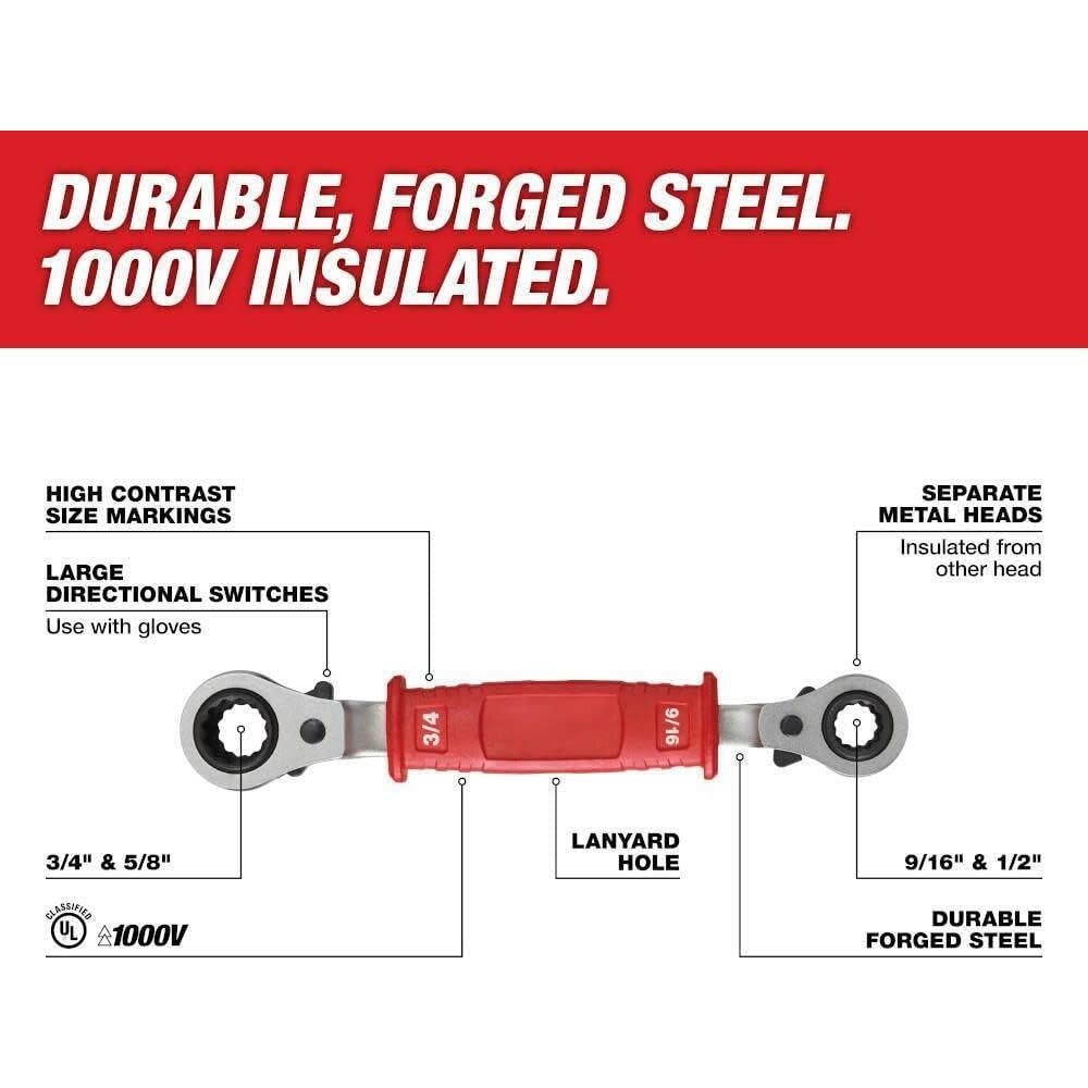 Llave de caja aislada 4 en 1 Milwaukee 48-22-9212 1000V