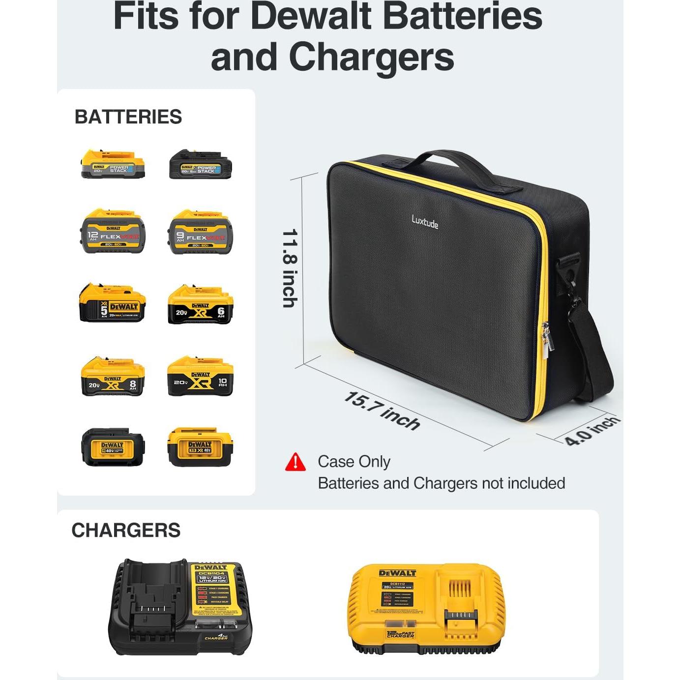 Funda de Batería Luxtude 39.88x29.97cm para Dewalt/Ryobi