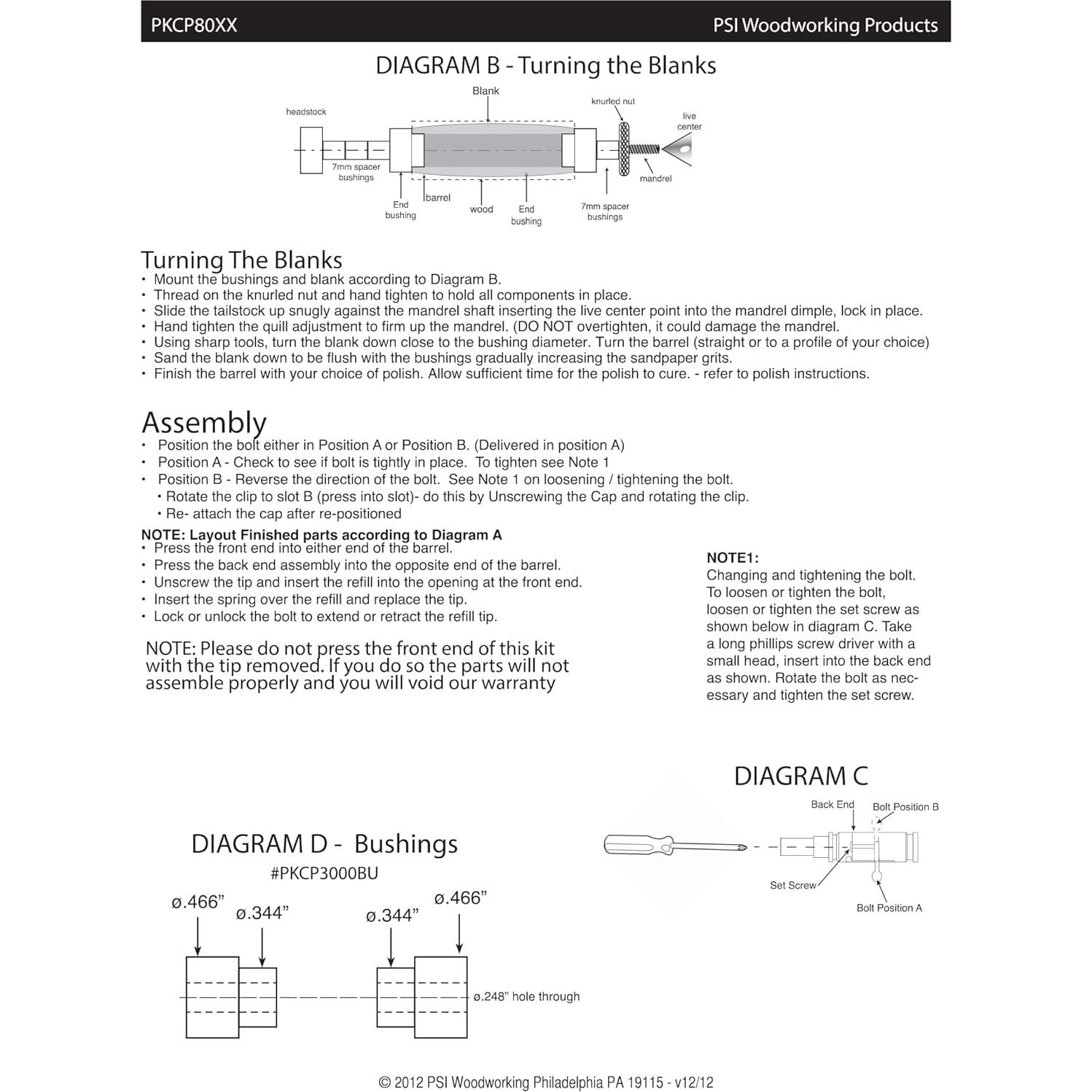 Kit de Bolígrafos de Cartucho de Balas Calibre 30 PSI