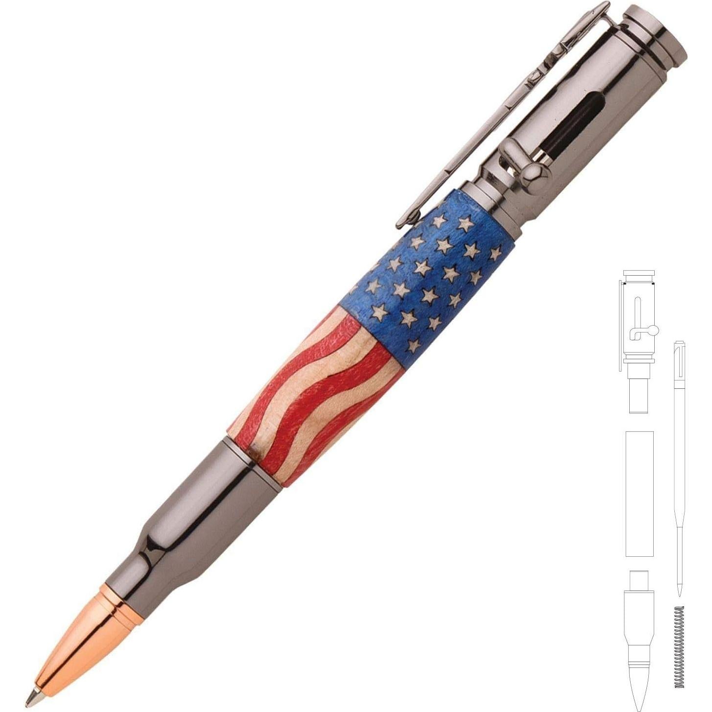 Kit de Bolígrafos de Cartucho de Balas Calibre 30 PSI