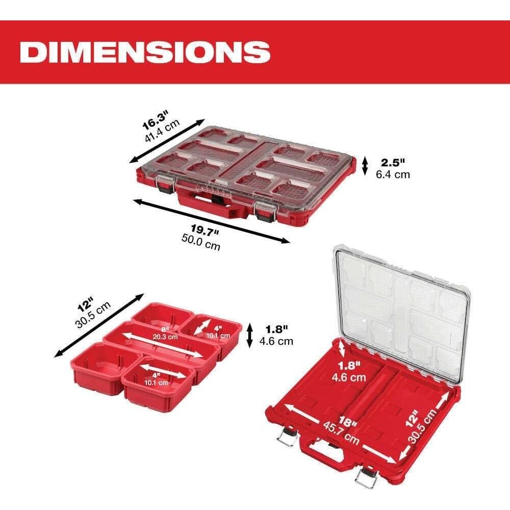 Organizador Milwaukee Packout 10 Compartimentos 50x24.6x6.3cm