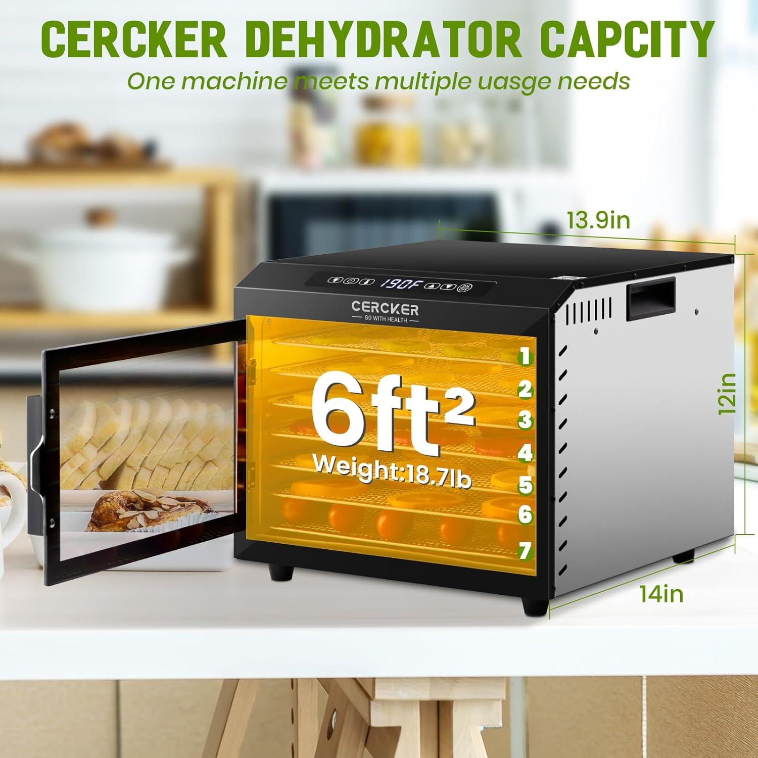 Deshidratador de Alimentos Cercker 7 Bandejas Acero Inoxidable