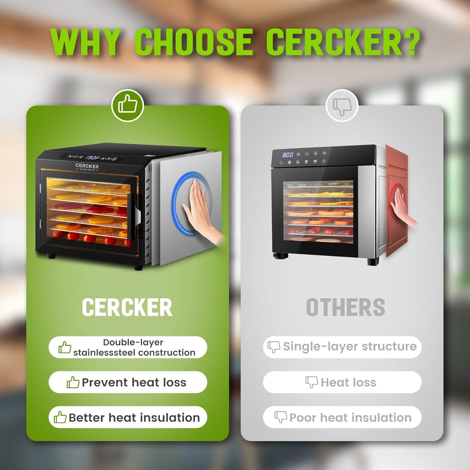 Deshidratador de Alimentos Cercker 7 Bandejas Acero Inoxidable