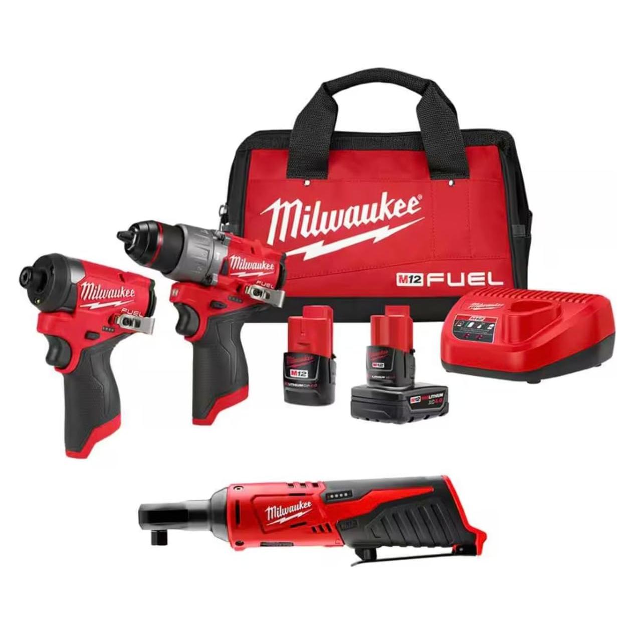 Taladro Percusión Milwaukee M12 FUEL 12V + Destornillador