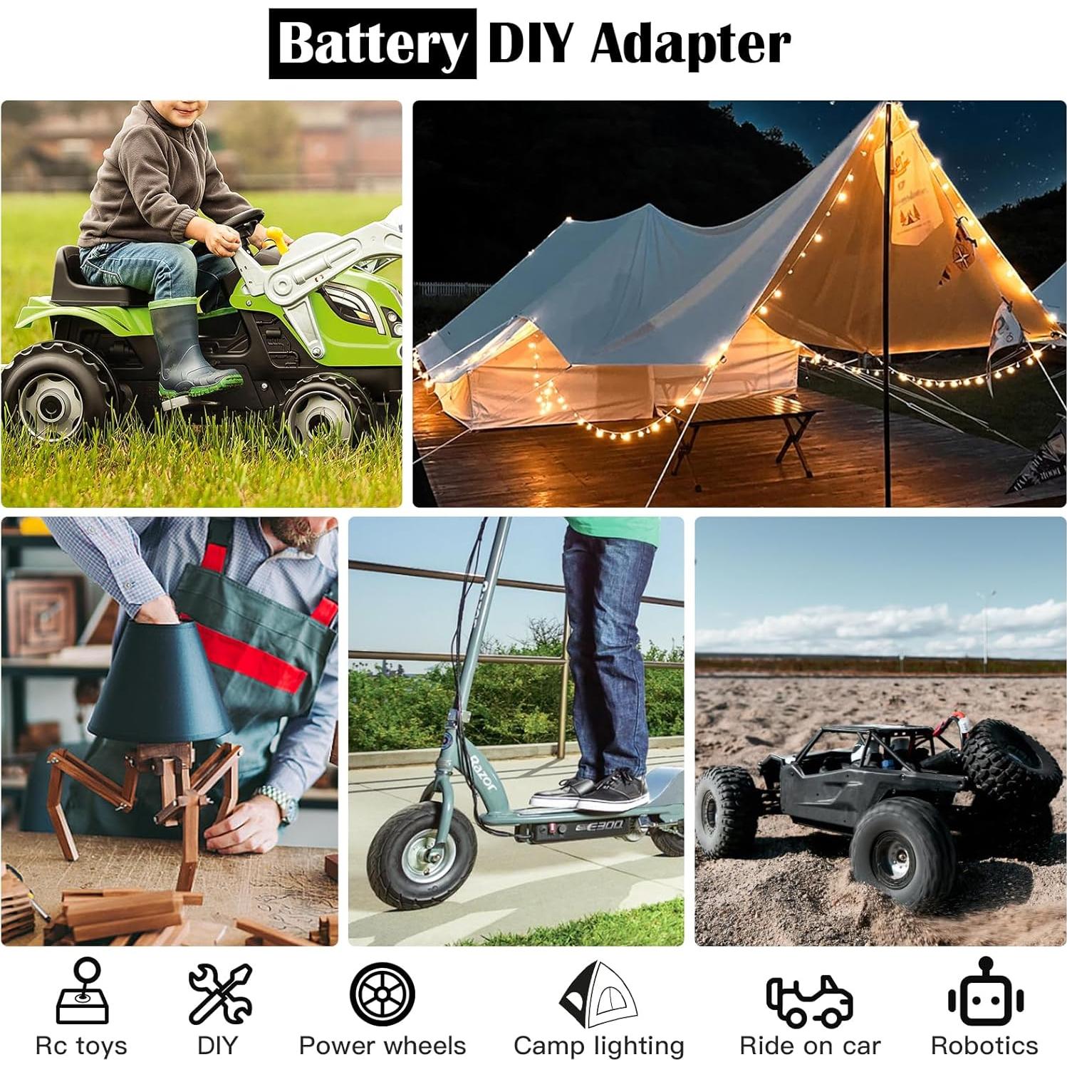 Adaptador de Batería Milwaukee M12 2 Paquetes 12V con Fusible