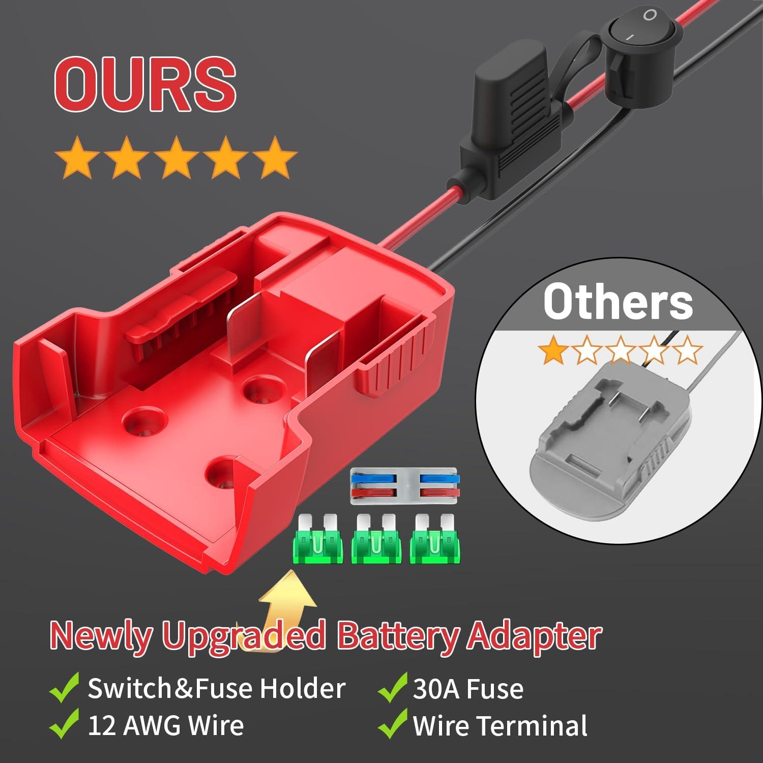 Paquete de 2 adaptadores Kzreect para batería Milwaukee 18V