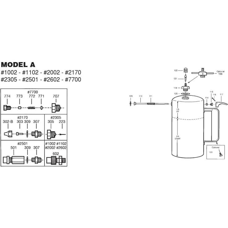 Kit de Reparación Sure Shot K10 para Pulverizadores Modelo A
