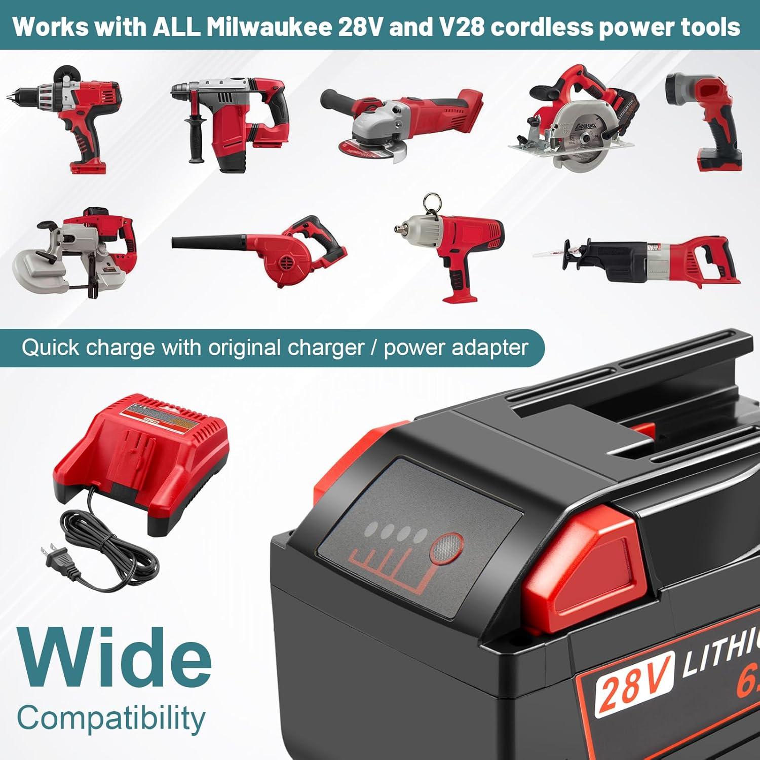 Batería 6000mAh 28V Milwaukee para herramientas eléctricas