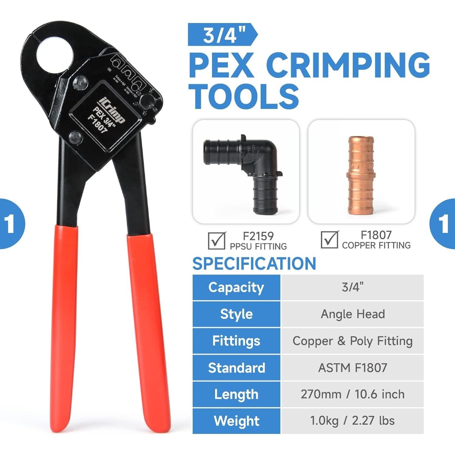 Kit Crimpado PEX IWS-1807CN con Herramientas y Estuche