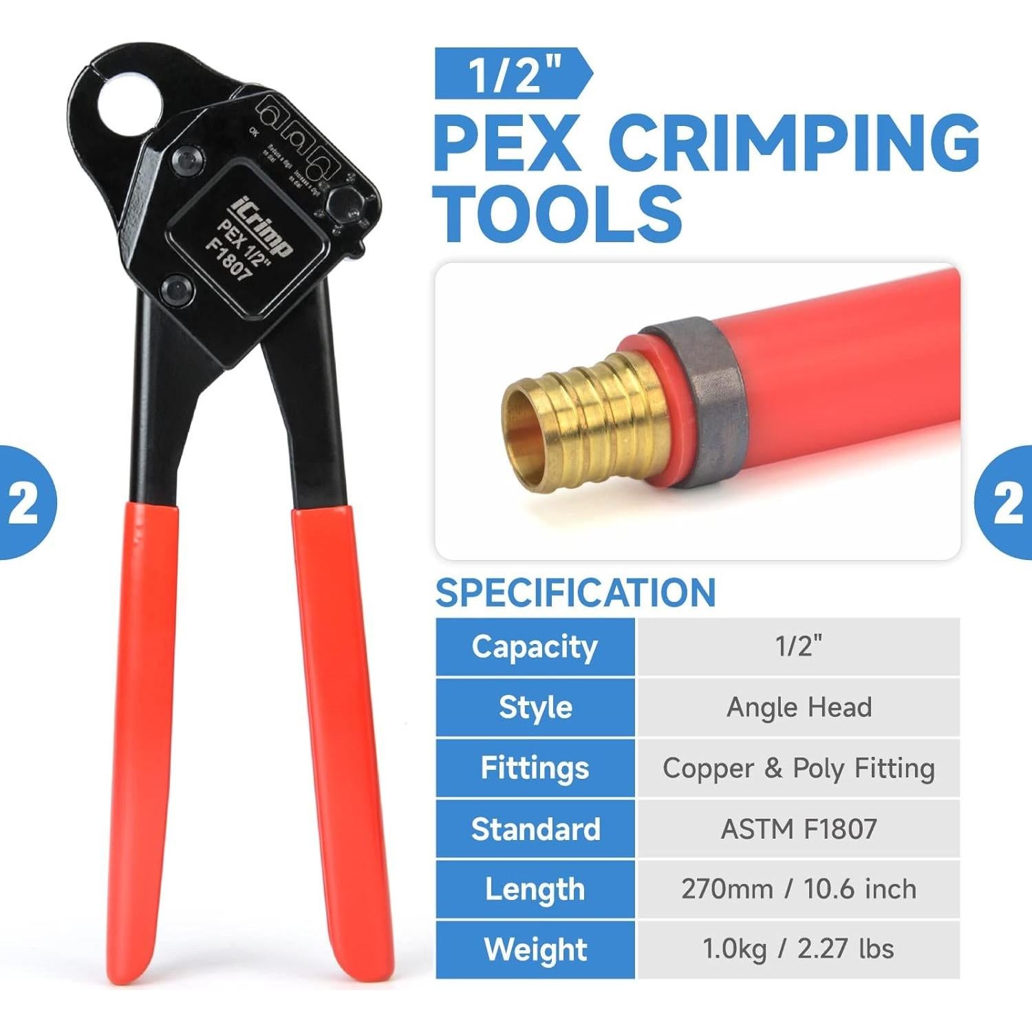 Kit Crimpado PEX IWS-1807CN con Herramientas y Estuche