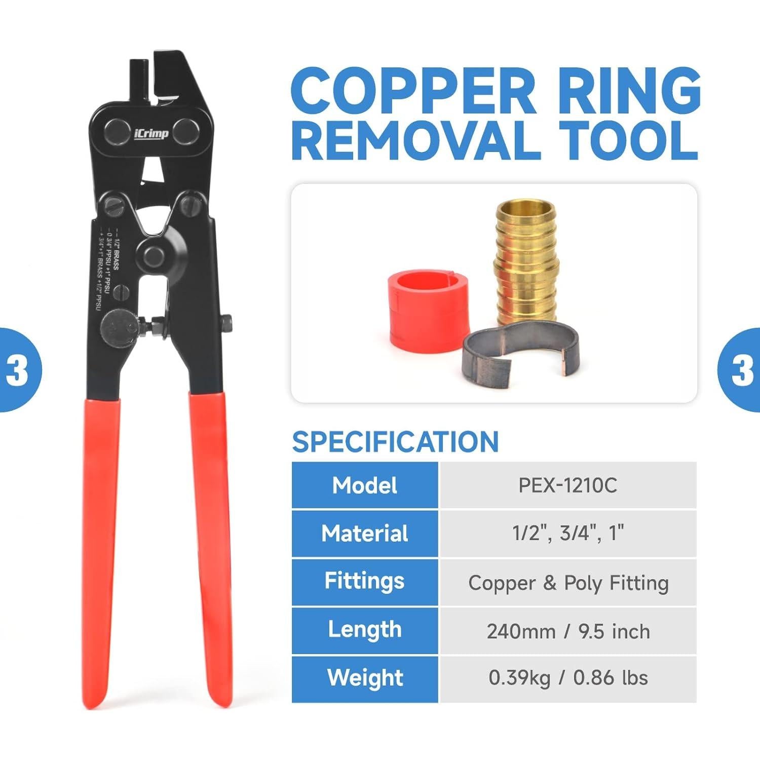 Kit Crimpado PEX IWS-1807CN con Herramientas y Estuche