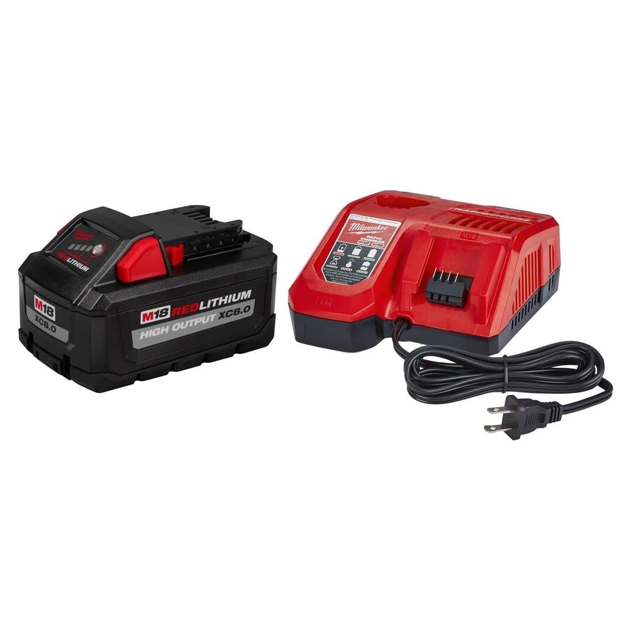 Milwaukee 48-59-1880 M18 REDLITHIUM HIGH OUTPUT XC8.0 Starter Kit (8 Ah)