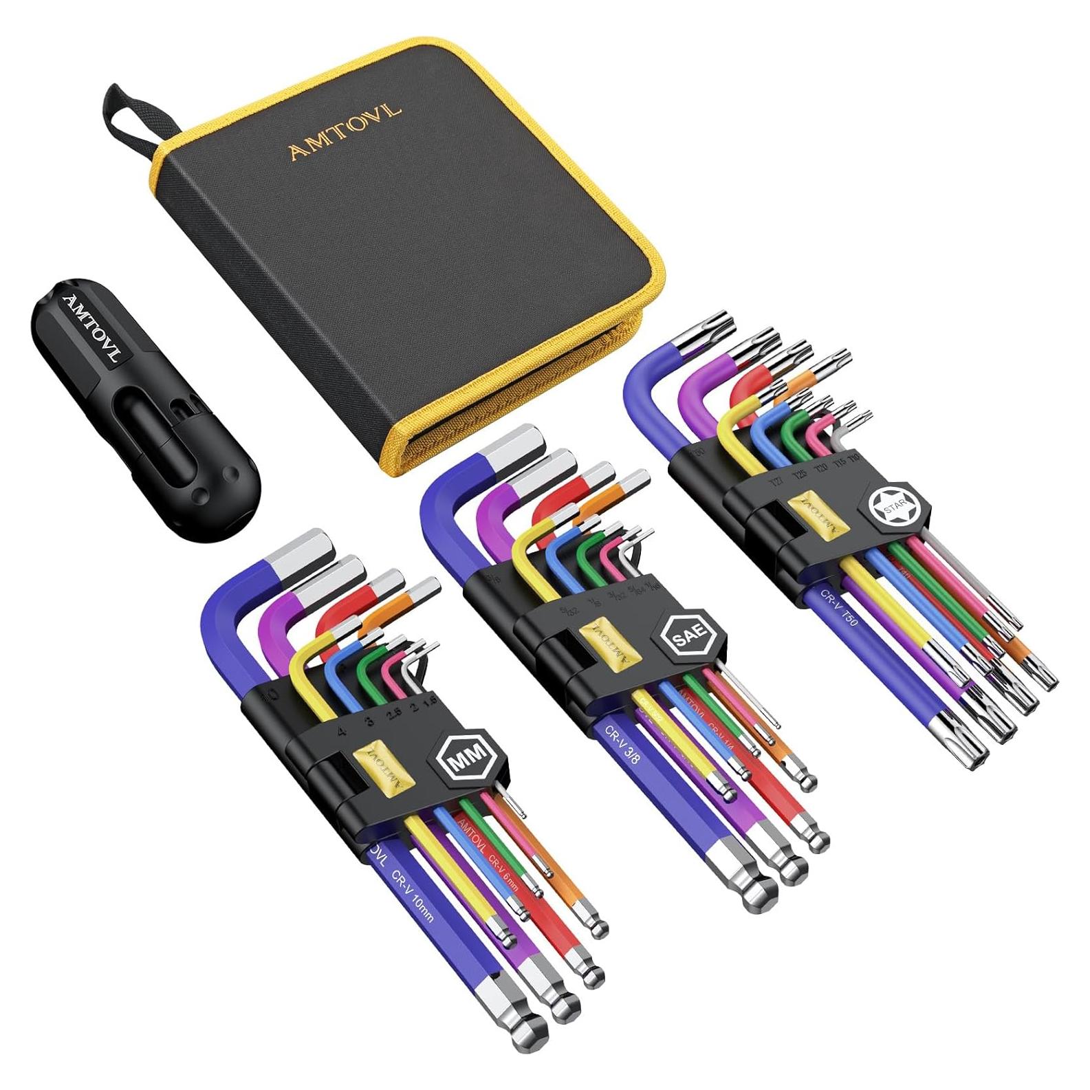 Juego de Llaves Allen AMTOVL 27 Piezas Métricas y SAE