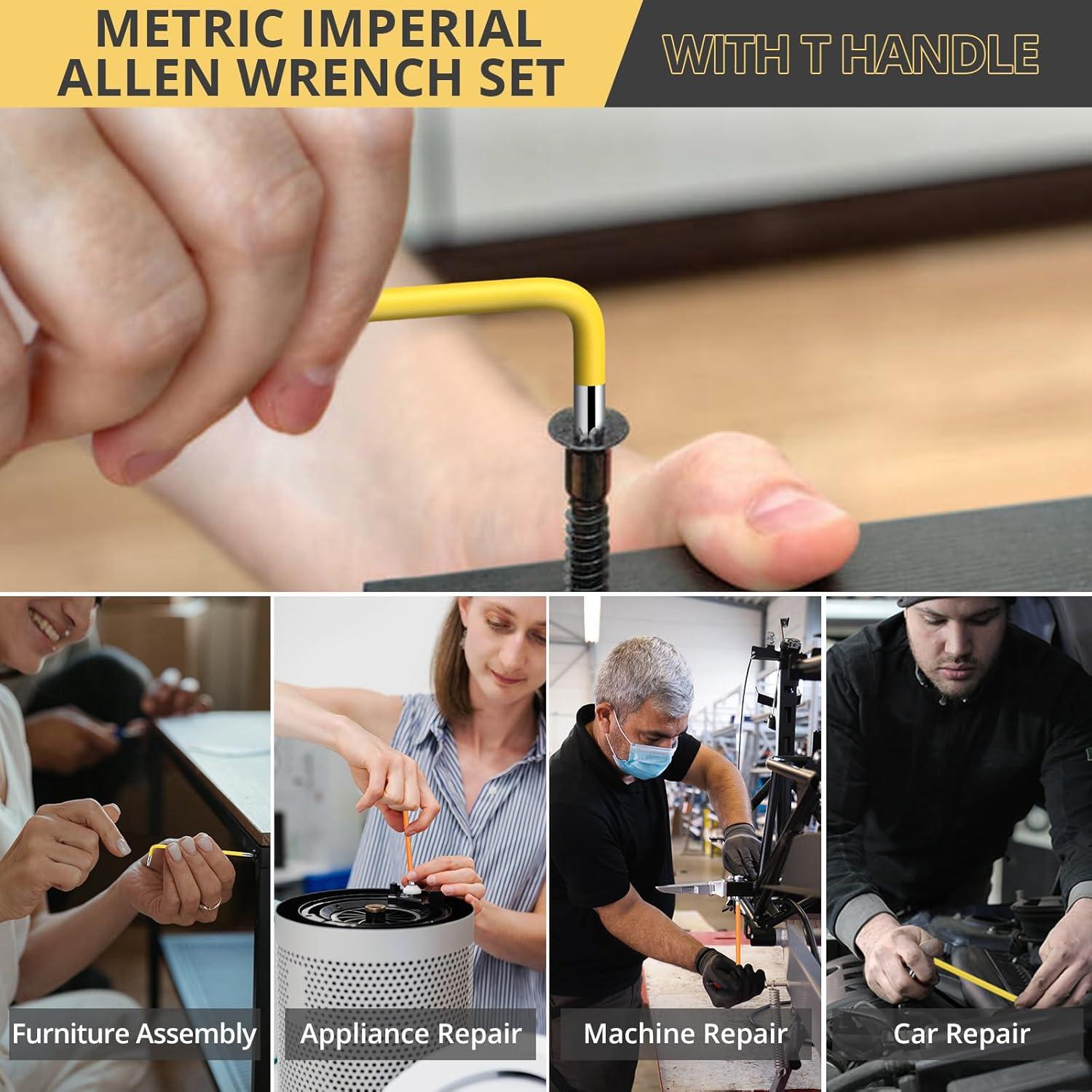 Juego de Llaves Allen AMTOVL 27 Piezas Métricas y SAE