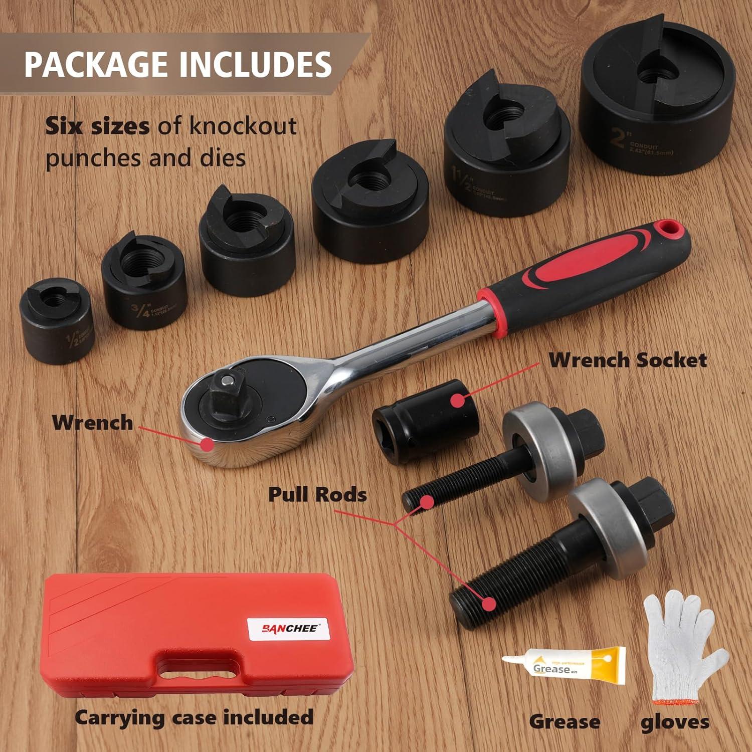 Kit de Herramientas de Perforación Knockout BANCHEE 6 Piezas