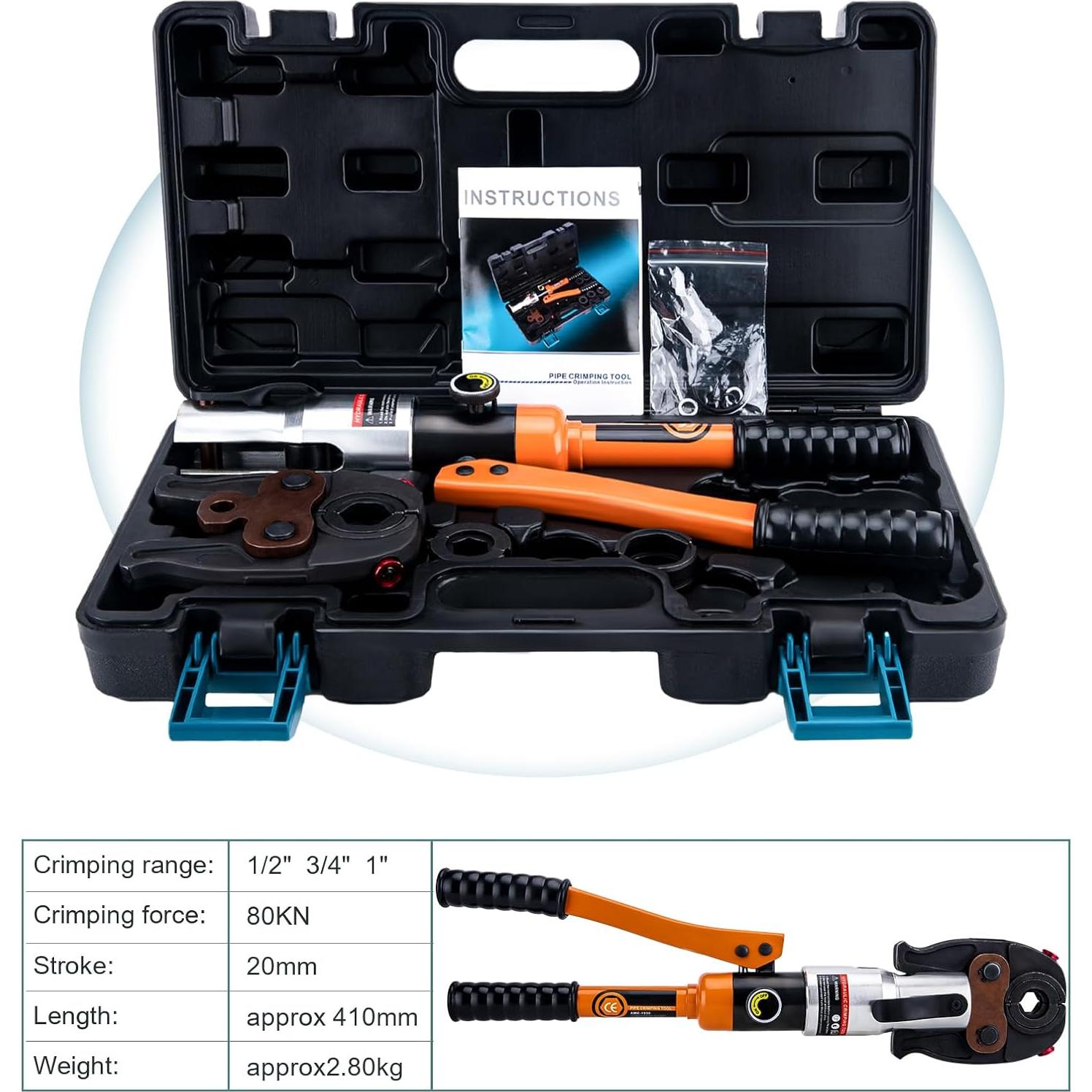 Herramienta de Crimpado ASDFGHT Tubos de Cobre 1,27-2,54 cm