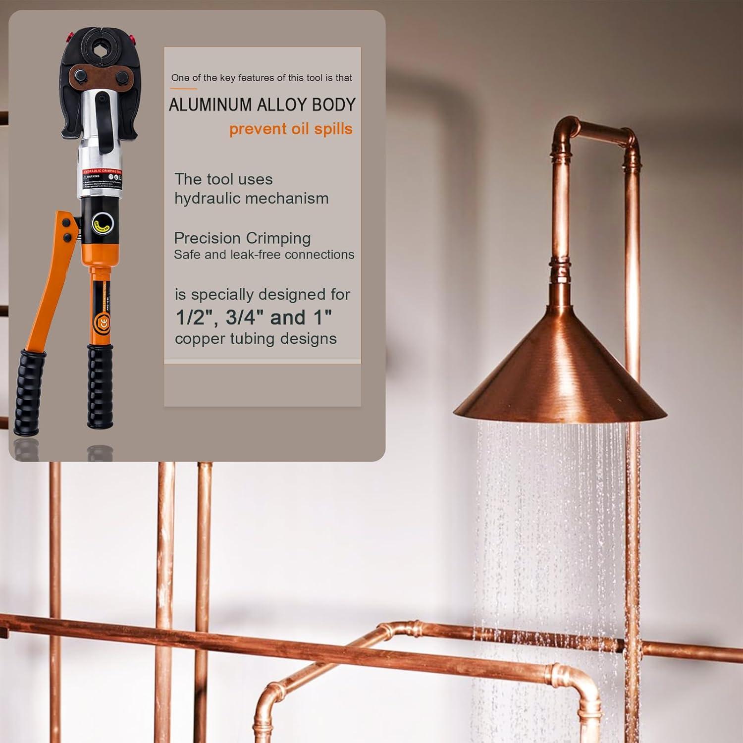 Herramienta de Crimpado ASDFGHT Tubos de Cobre 1,27-2,54 cm