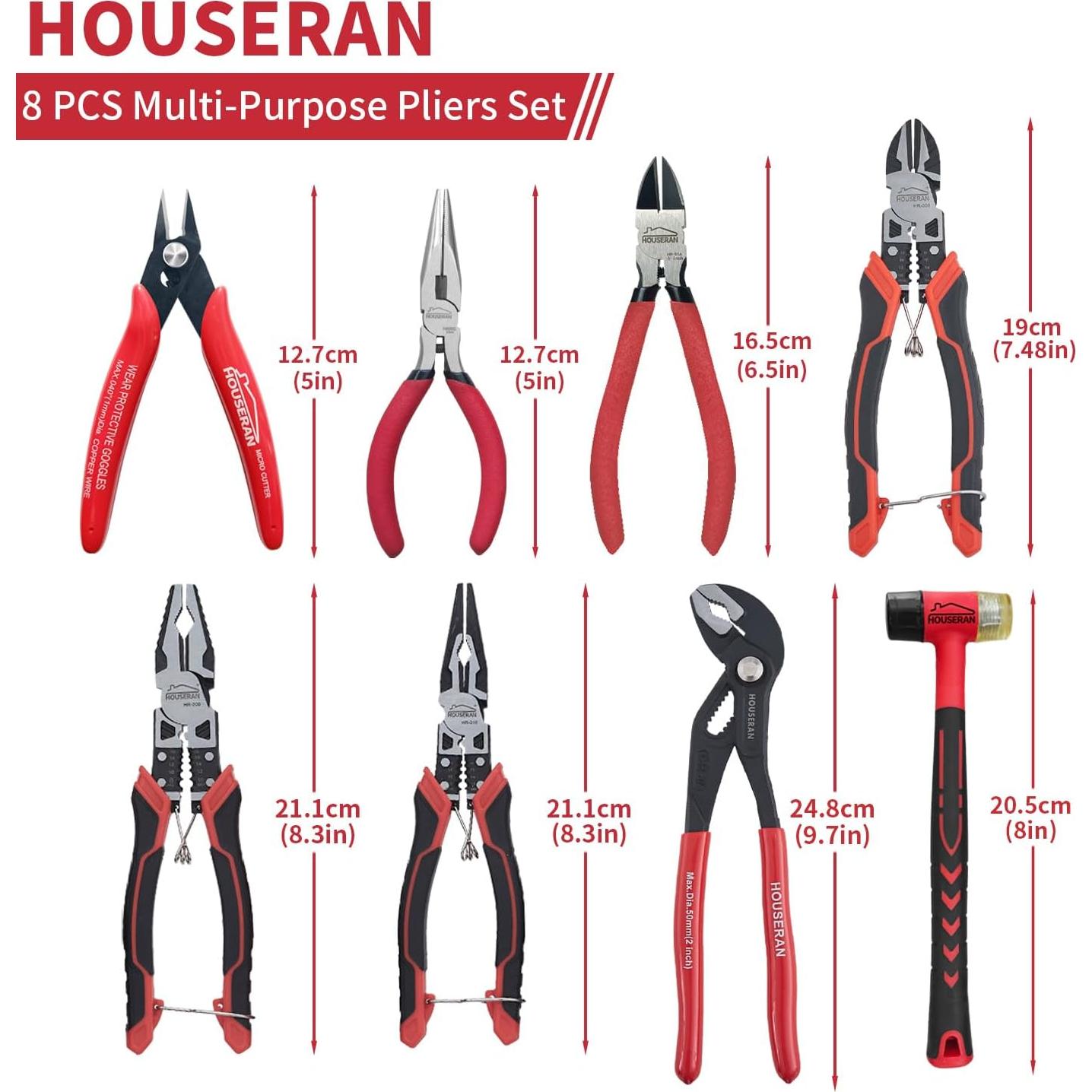 Juego de herramientas 8 piezas HOUSERAN con estuche portátil