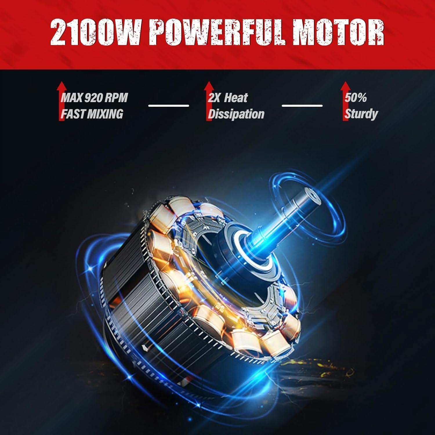 Mezclador de Cemento IMAYCC 2100W 6 Velocidades Portátil