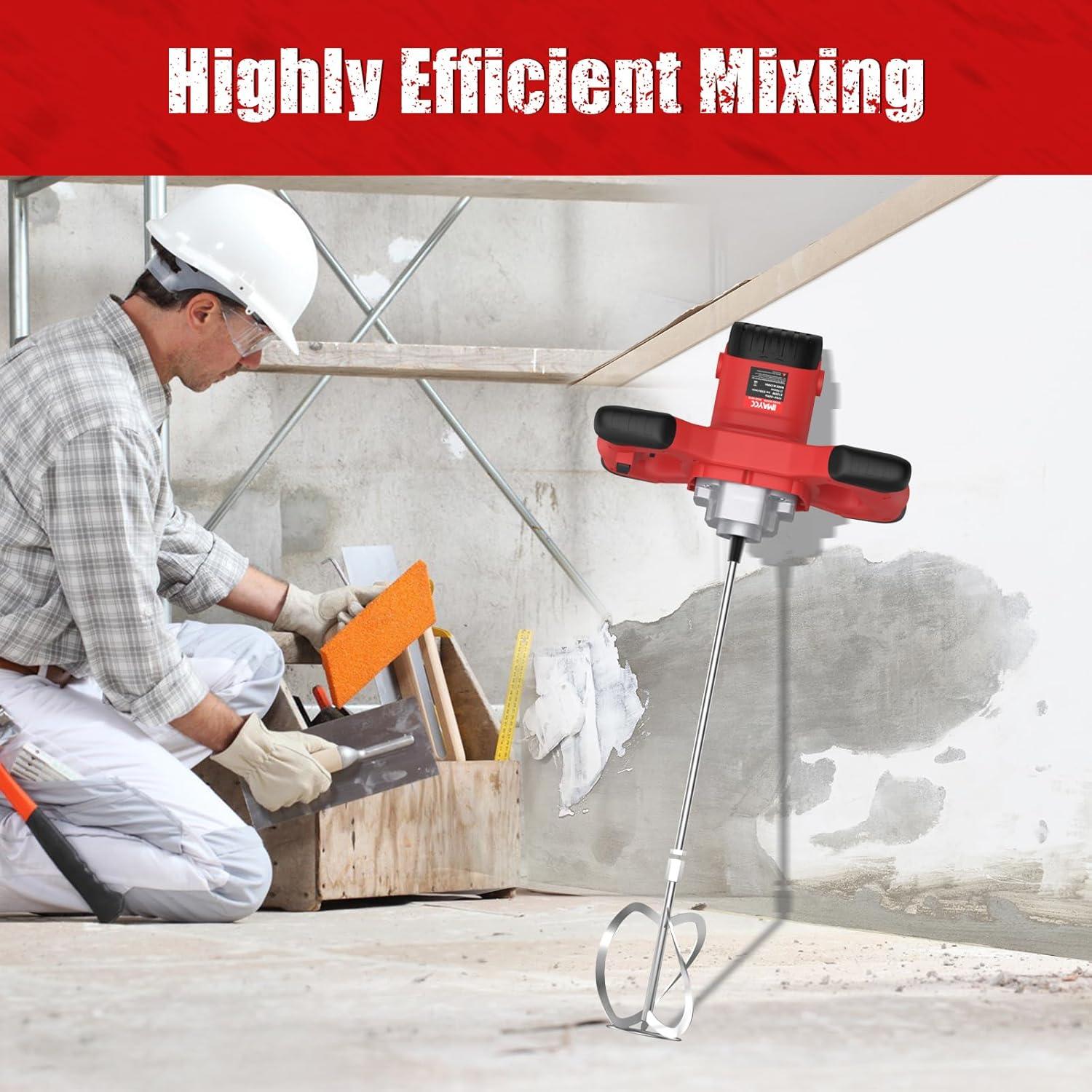 Mezclador de Cemento IMAYCC 2100W 6 Velocidades Portátil