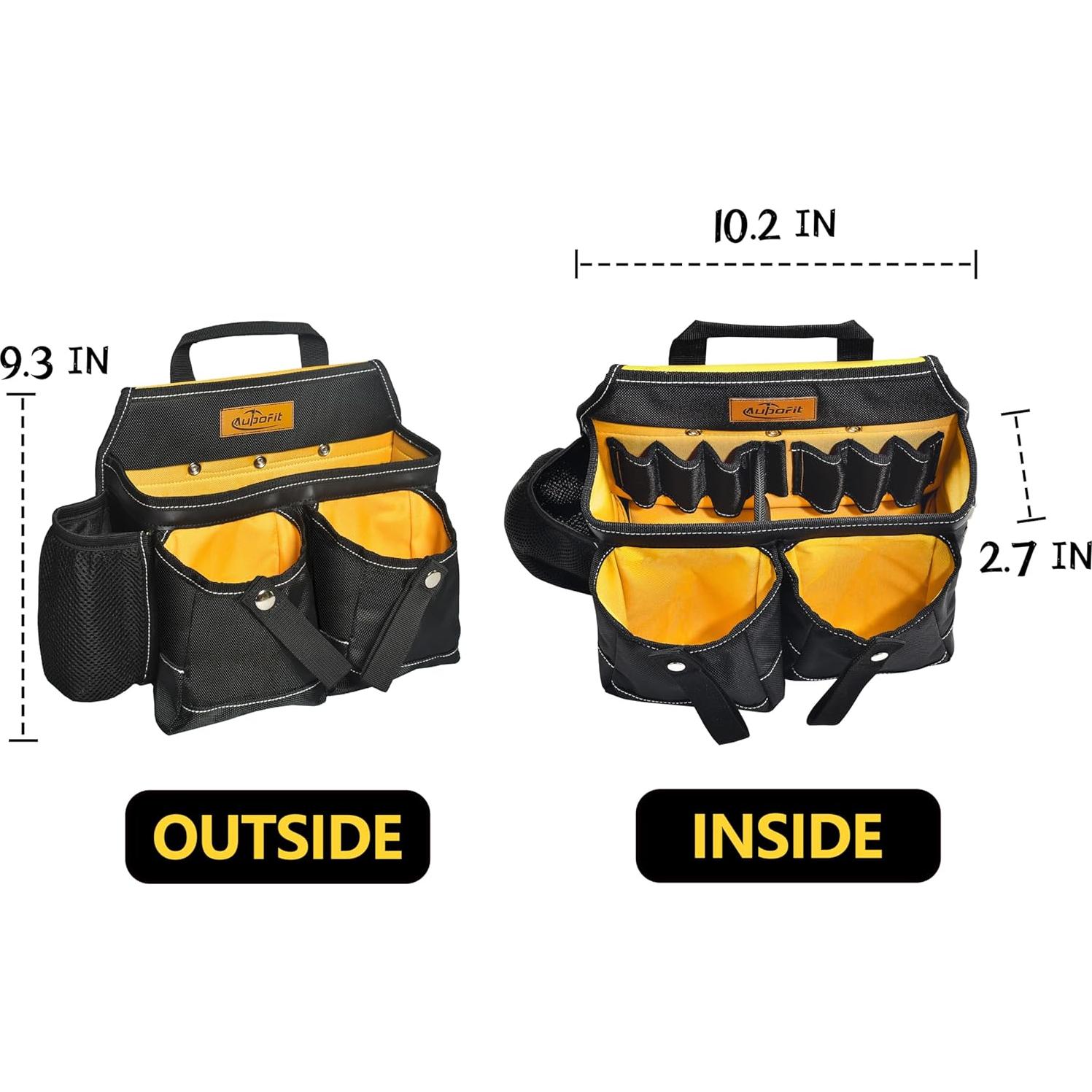 Cinturón de herramientas Aupofit 7 piezas 32 bolsillos negro