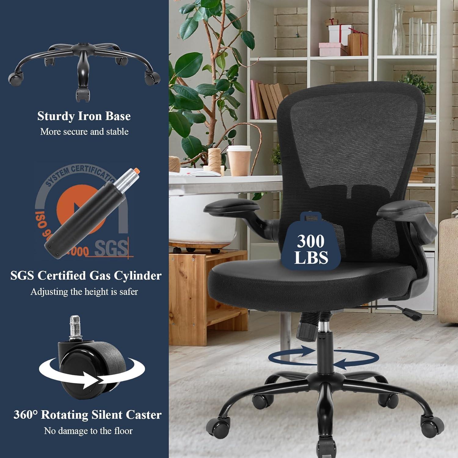 Silla de Oficina TOPBSHODC Ergonómica con Soporte Lumbar