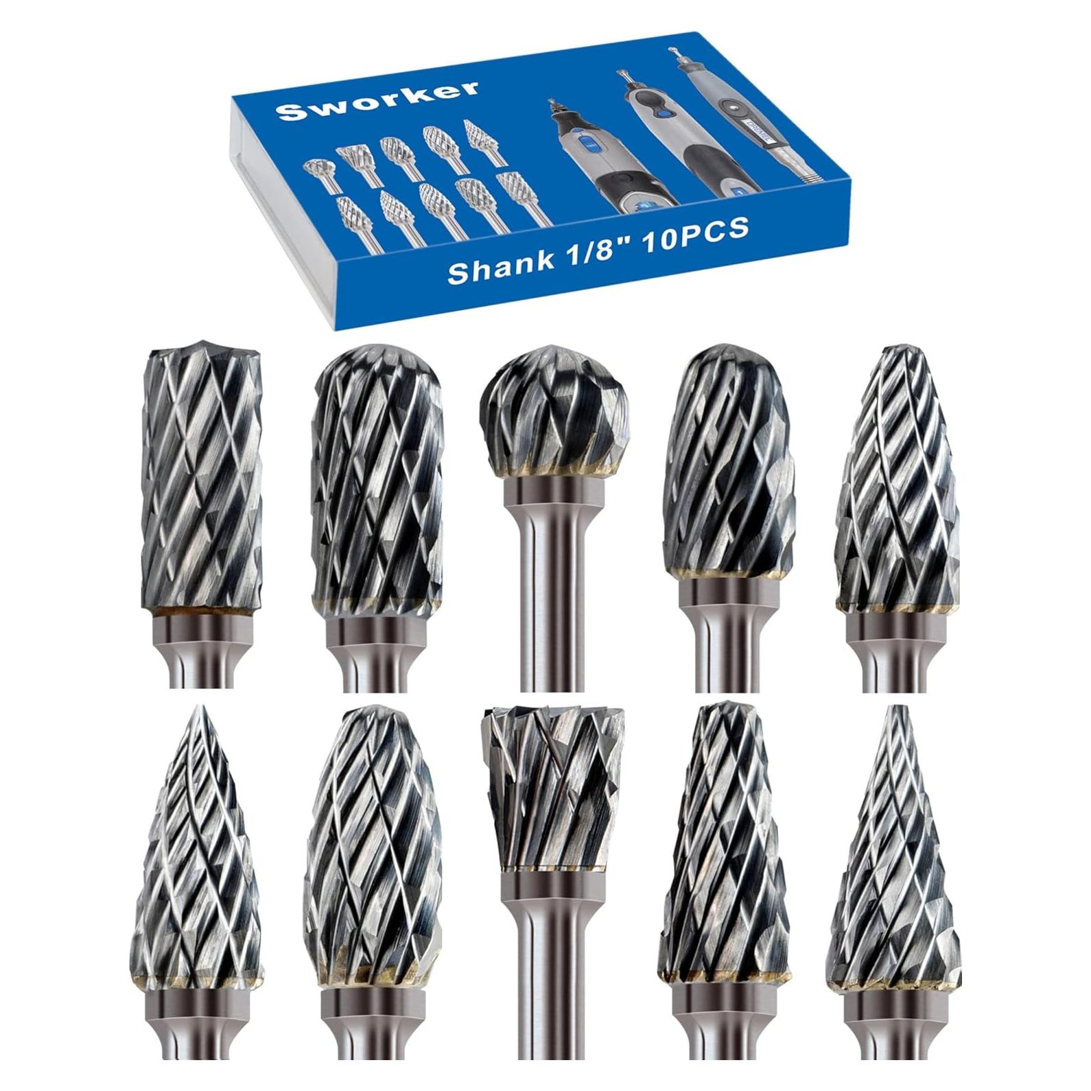 Juego de 10 Brocas Carburo Tungsteno Sworker 3 mm Detalle