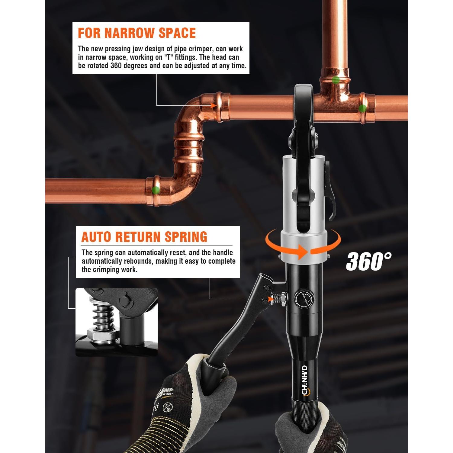 Juego de herramientas de prensado CHANHYD para tubos de cobre