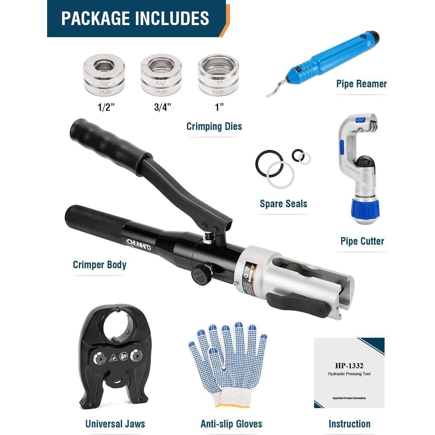 Juego de herramientas de prensado CHANHYD para tubos de cobre