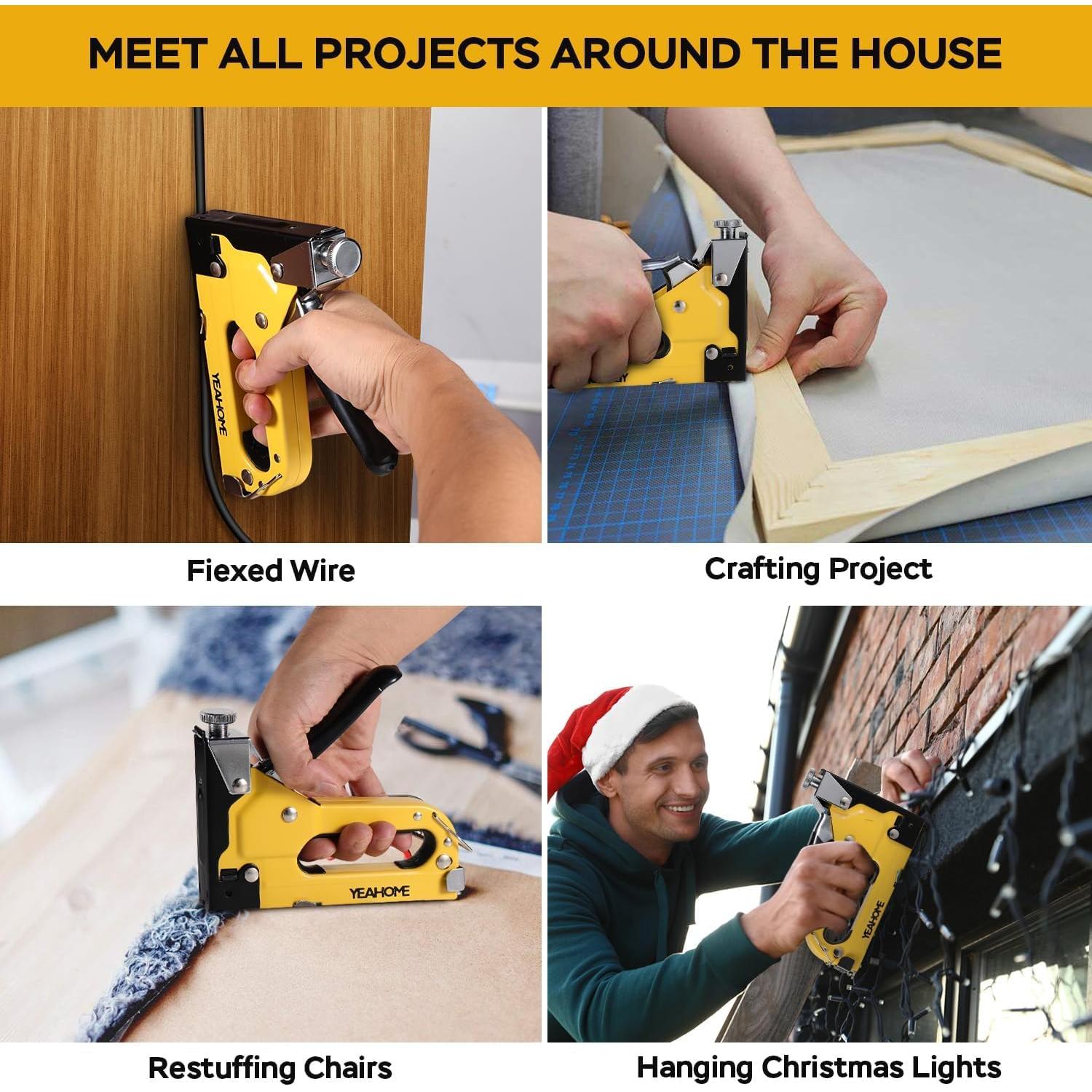 Grapadora Manual YEAHOME 4-en-1 con 4000 Grapas