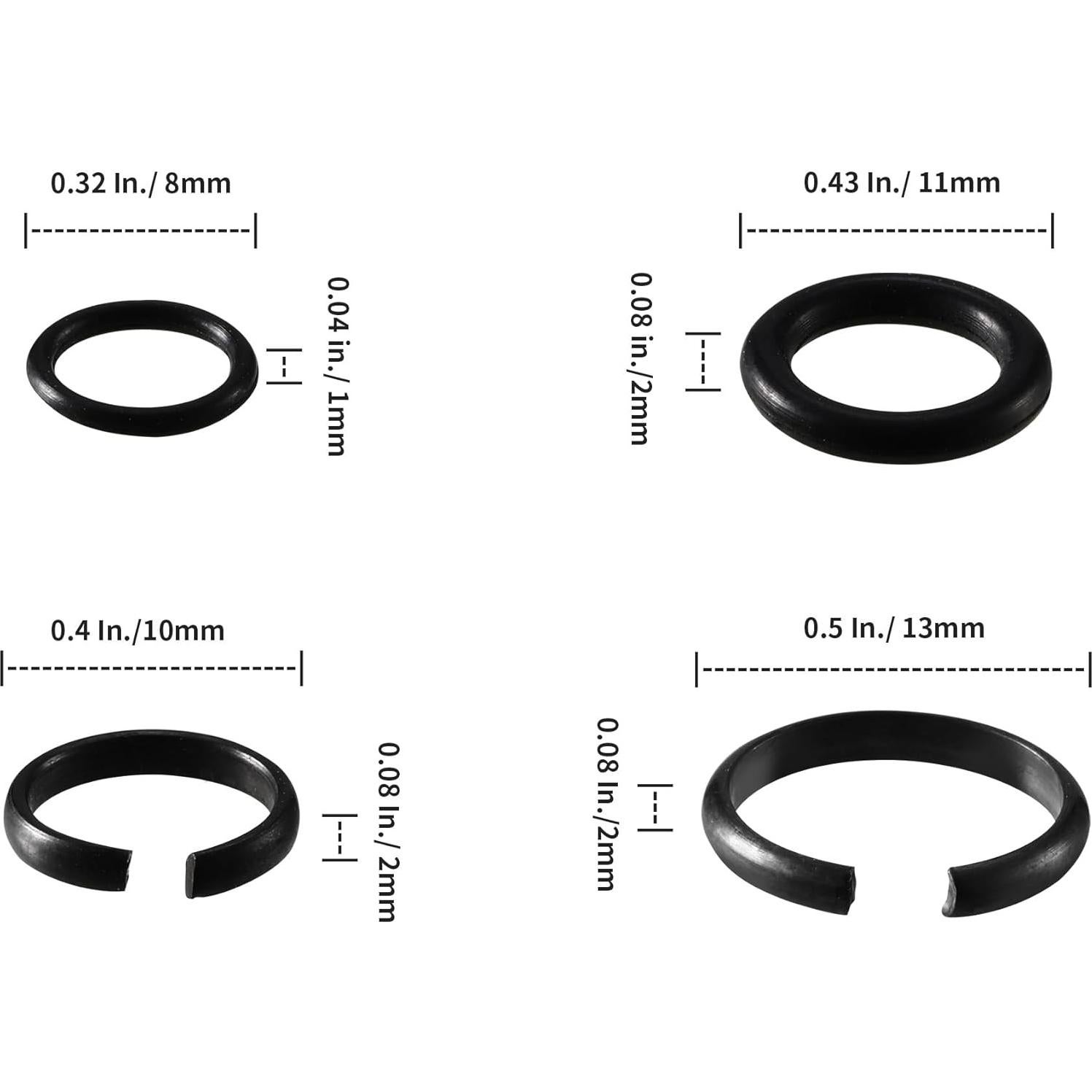 Paquete de 10 Clips de Anillo de Retención Jwodo 1/2" y 3/8"
