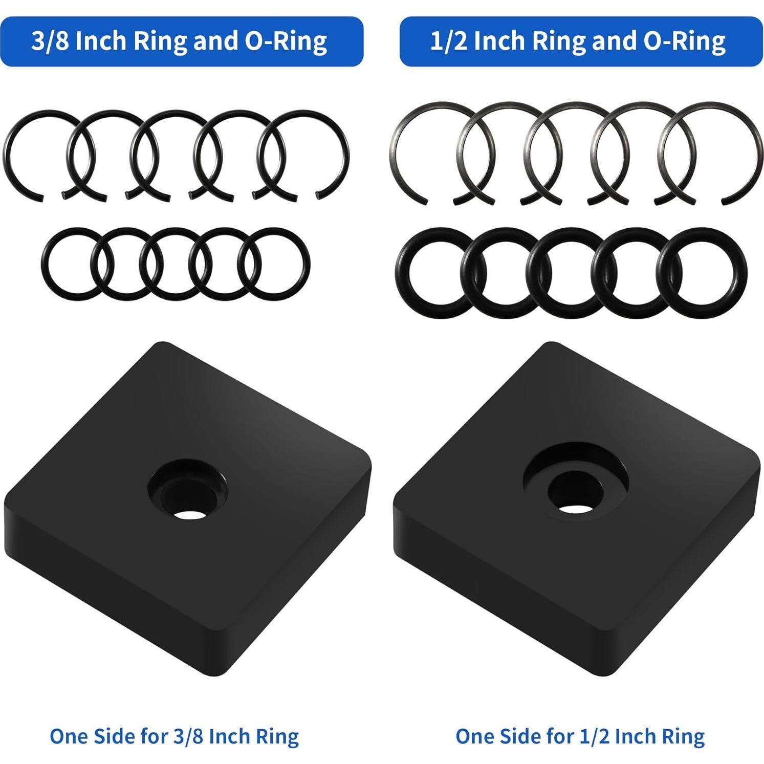 Paquete de 10 Clips de Anillo de Retención Jwodo 1/2" y 3/8"