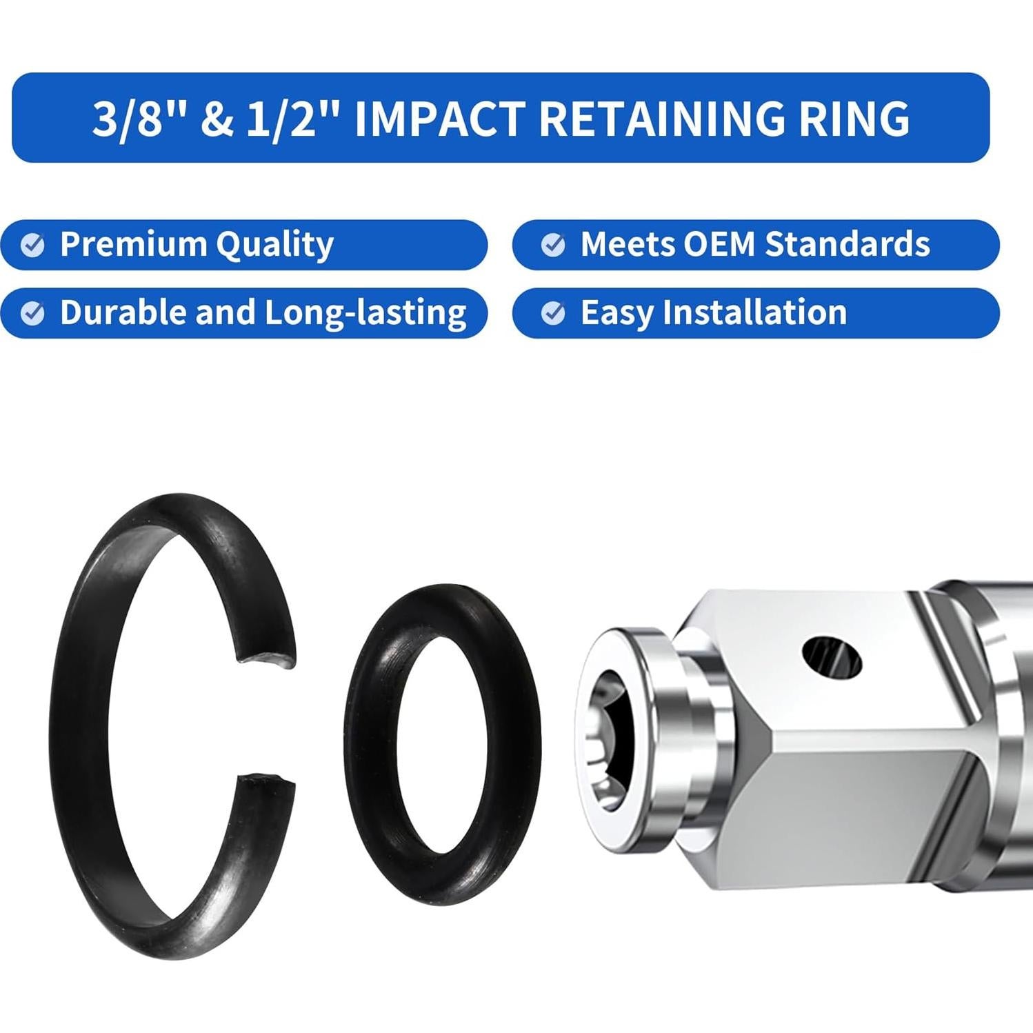 Paquete de 10 Clips de Anillo de Retención Jwodo 1/2" y 3/8"