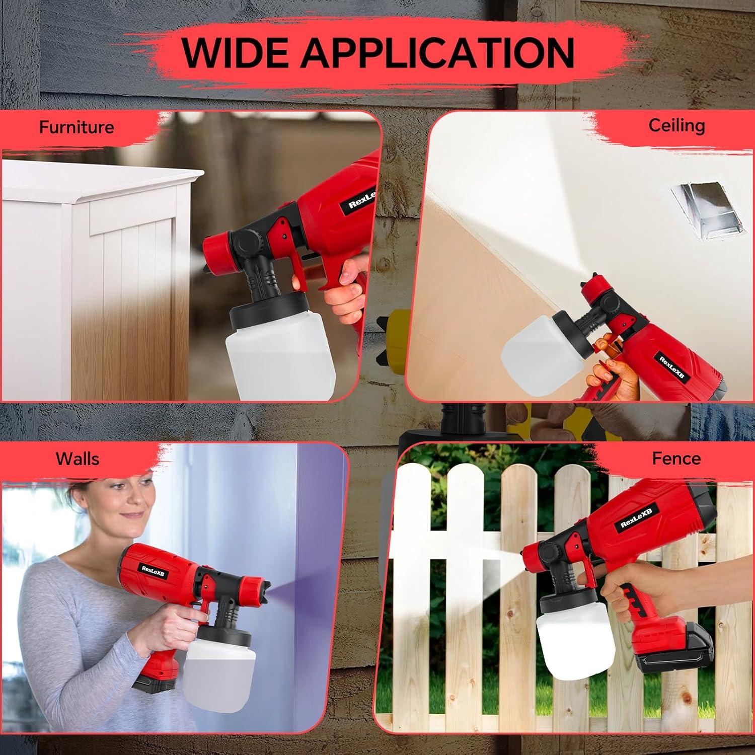 Pulverizador de pintura RexLeLXB 800ml 200W inalámbrico 18V