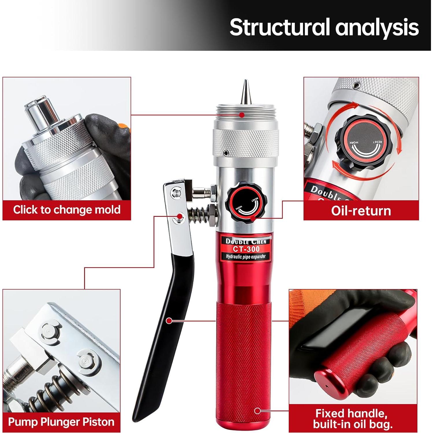 Kit de herramientas de expansión de tubos HVAC DOUBLE CHEN 3-1-8 cm