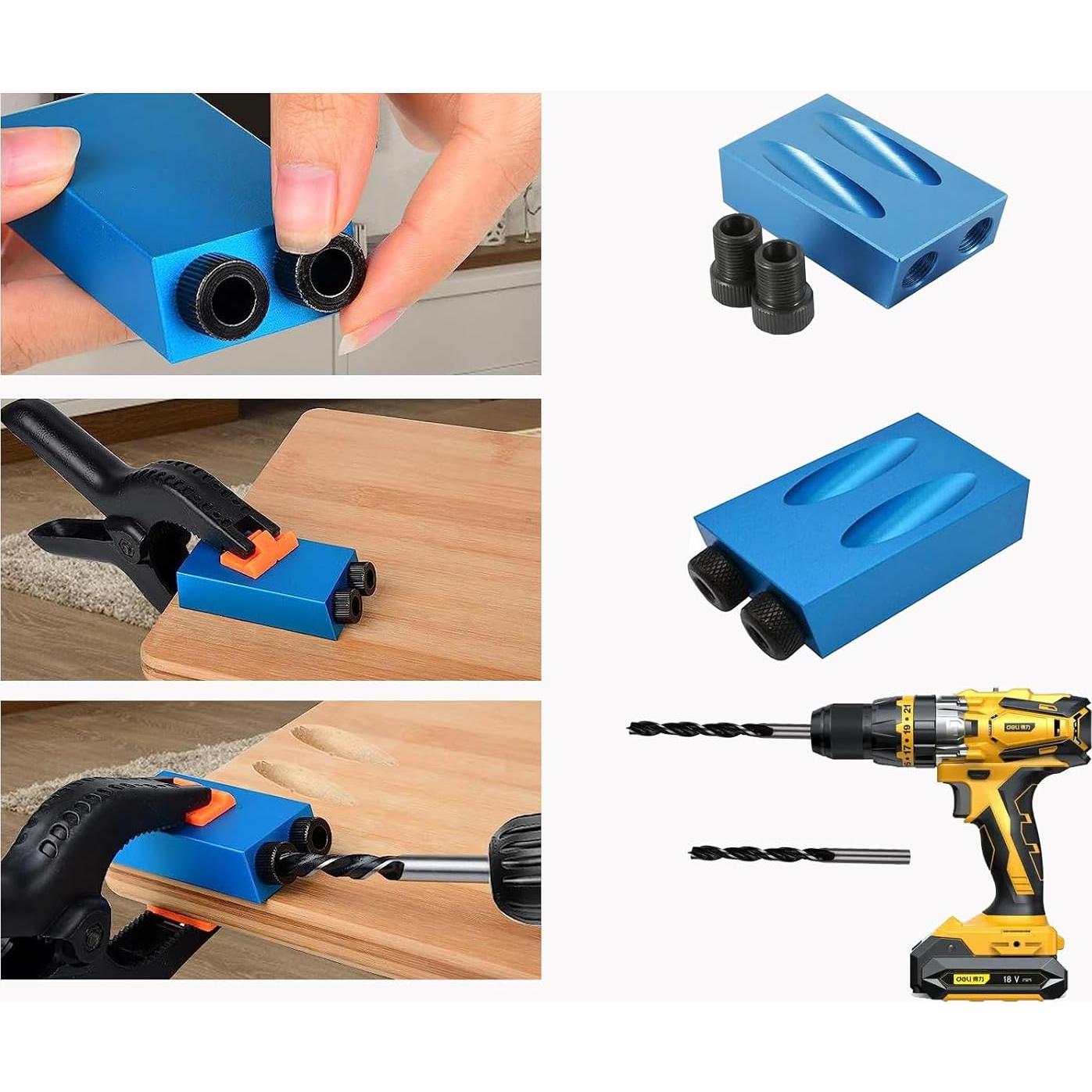 Kit de Plantilla de Agujeros VELNUT 14 Piezas - Carpintería